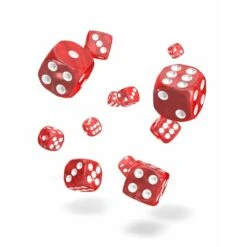 Oakie Doakie Dice - Dés D6 12 Mm Marble - Rouge (36)