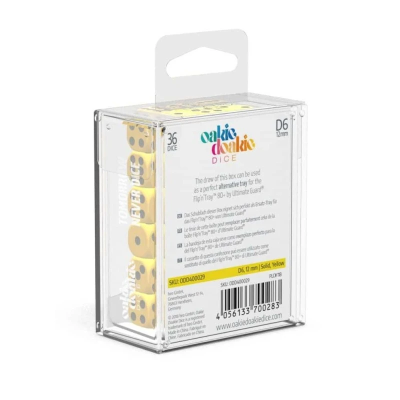 Oakie Doakie Dice - Dés D6 12 Mm Solid - Jaune (36) 6 Oakie Doakie Dice - Dés D6 12 Mm Solid - Jaune (36) – Image 4