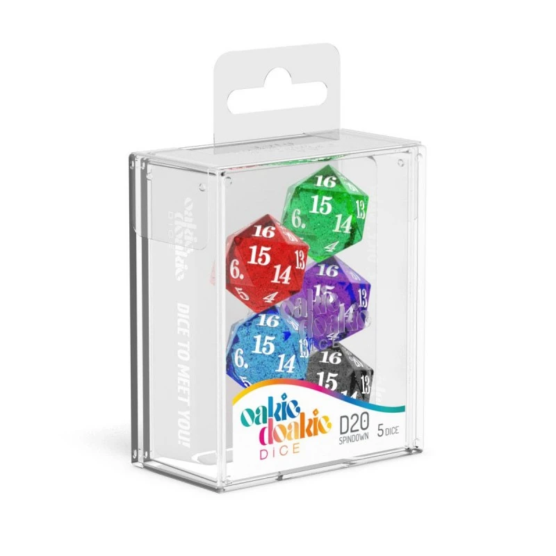 Oakie Doakie Dice - Set De Dés Spindown D20 - Speckled (5) 4 Oakie Doakie Dice - Set De Dés Spindown D20 - Speckled (5) – Image 2