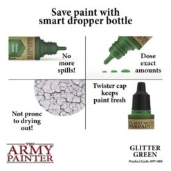 The Army Painter Warpaints Metallics : Glitter Green -Pièces De Modèle Boutique warpaints metallics glitter green 3
